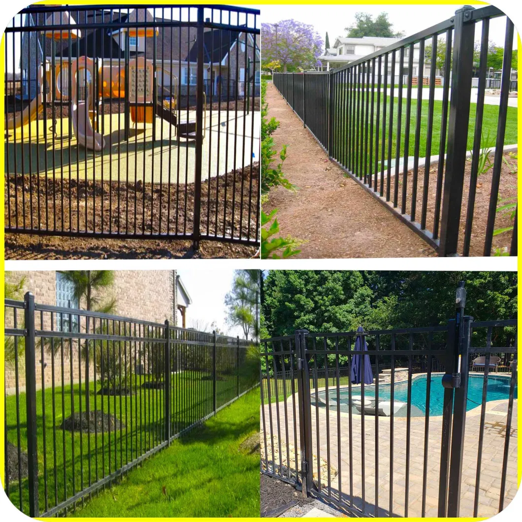 Powder Coated Wire Mesh Railing Metal Fence Pressed Spear Top Steel Fence Iron Gate Fence Garden Fence /Fence /Fencing/Galvanized Gabion Wall