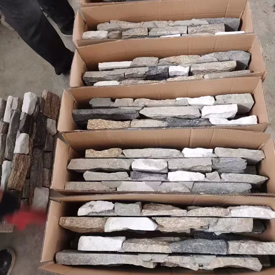 Pietra della cultura naturale del quarzo arrugginito per la decorazione domestica Rivestimento murale a forma di Z in ardesia impilato per pannello a parete